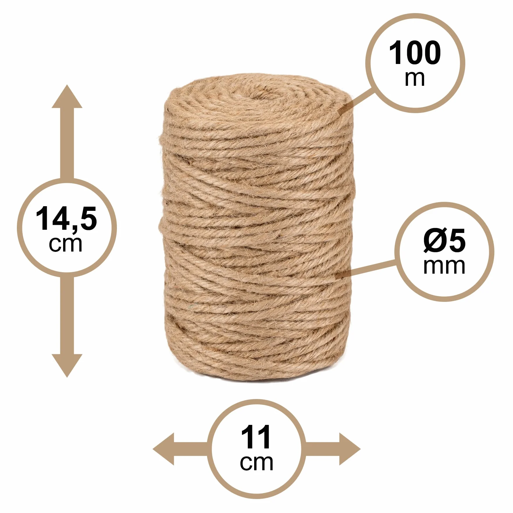Ficelle Jute naturelle Ø5mm 100 m La Cordeline CJN33