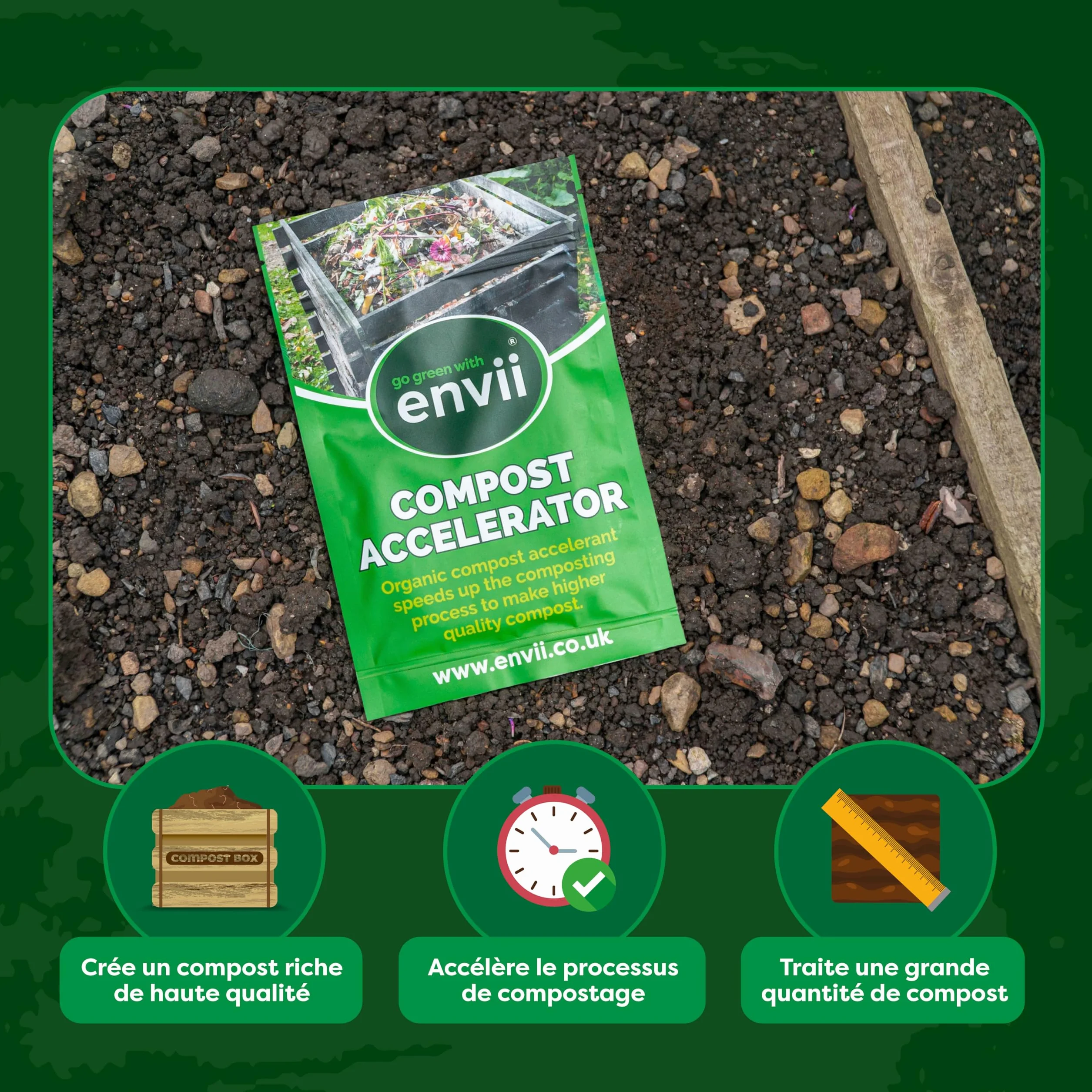 Envii Accélérateur de Compost Bio 12 Comprimés Traitent 1800L