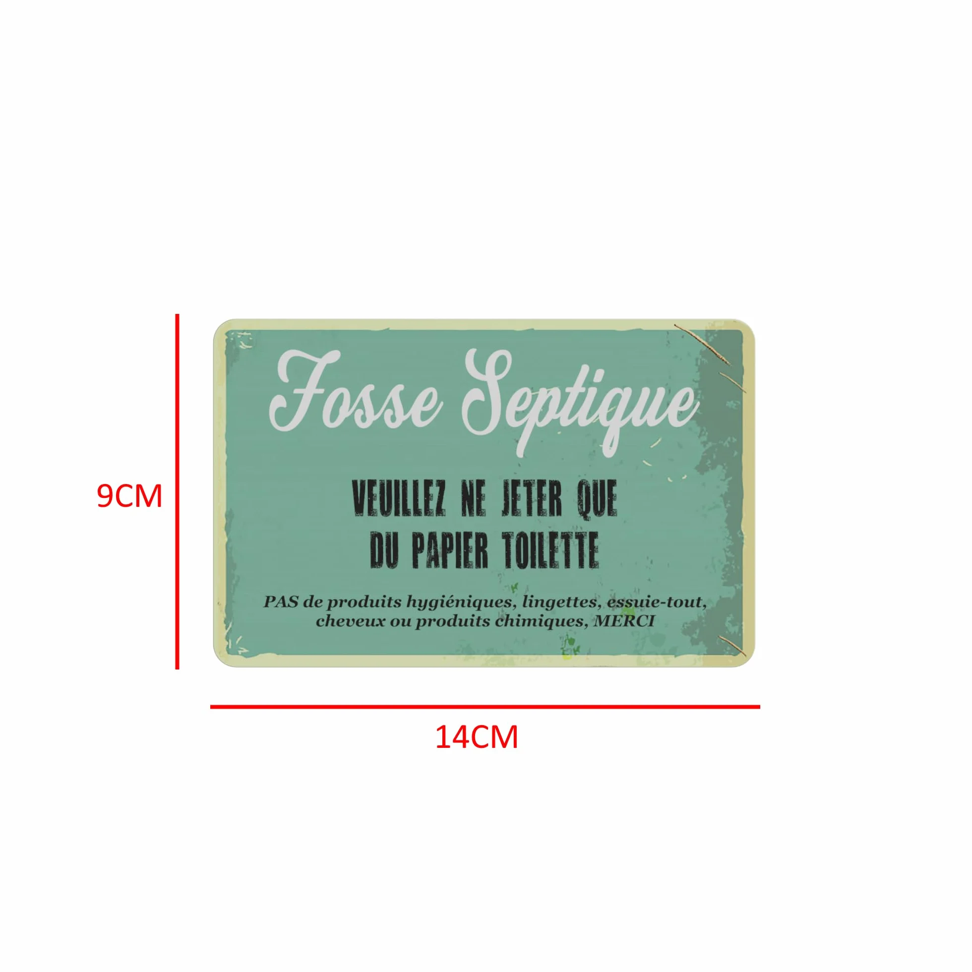 Plaque Adhésive Acrylique Fosse Septique Effet Rustique - Texte Imprimé Latex