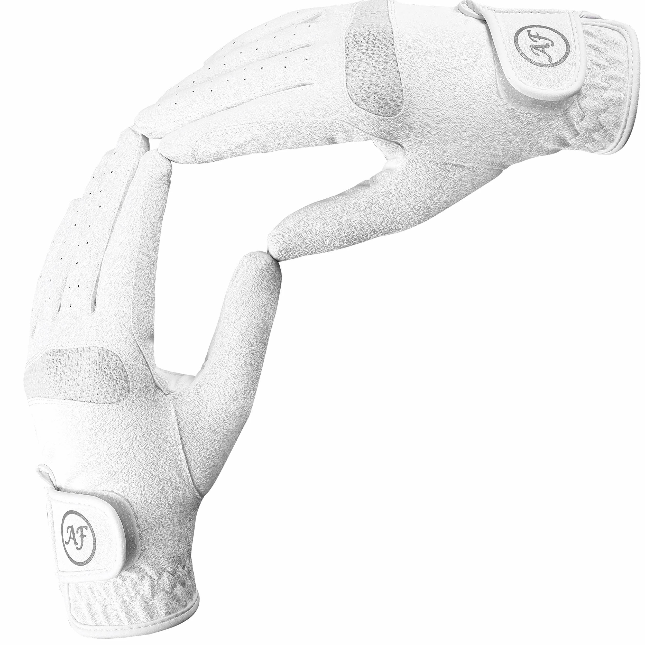 AFE Gants d'équitation en cuir synthétique Sereno respirant pour femme Blanc