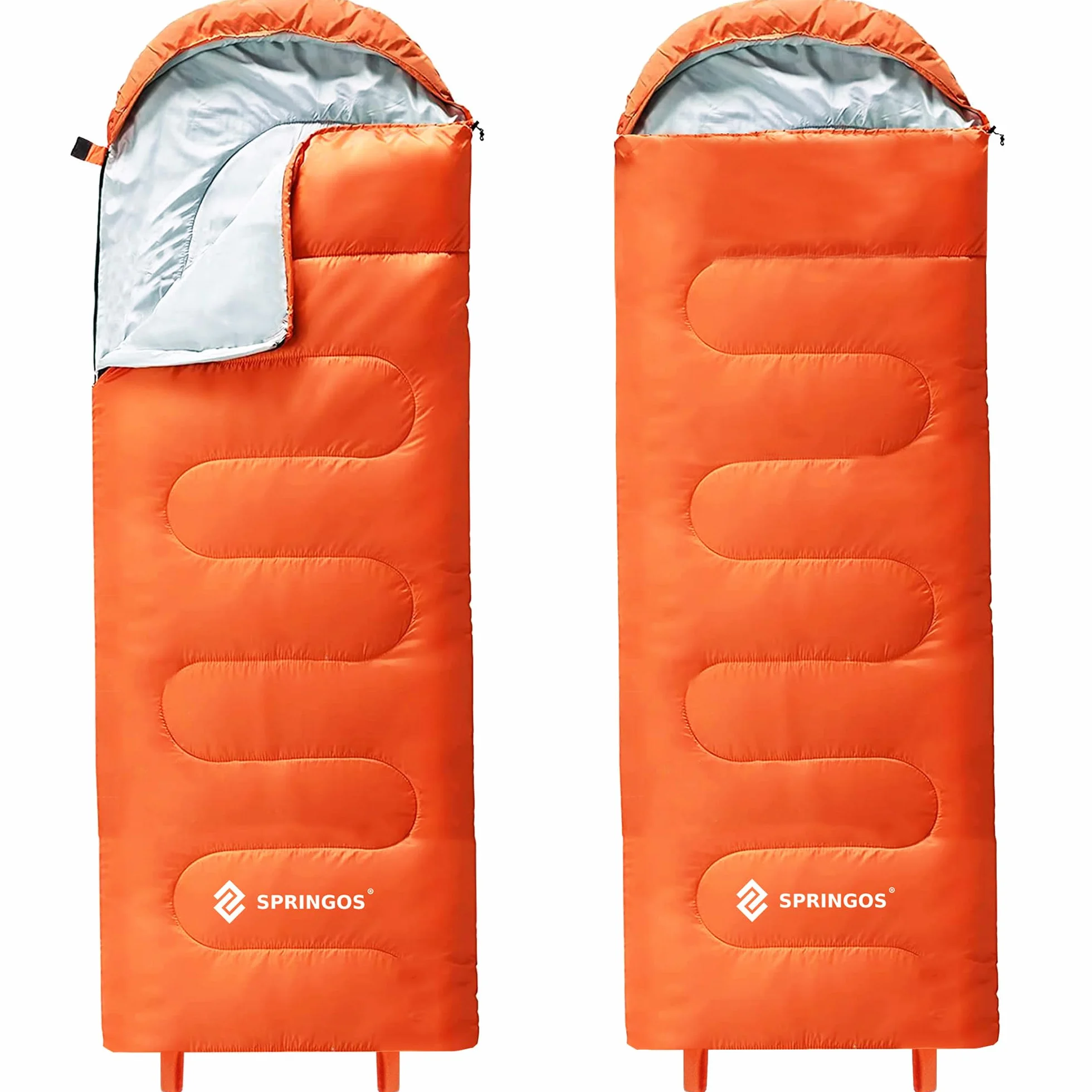SPRINGOS Mumie Sac de Couchage, 73 x 210 cm, avec Sac de Rangement, pour randonnée, Pique-Nique, Camping, Festival, avec Capuche