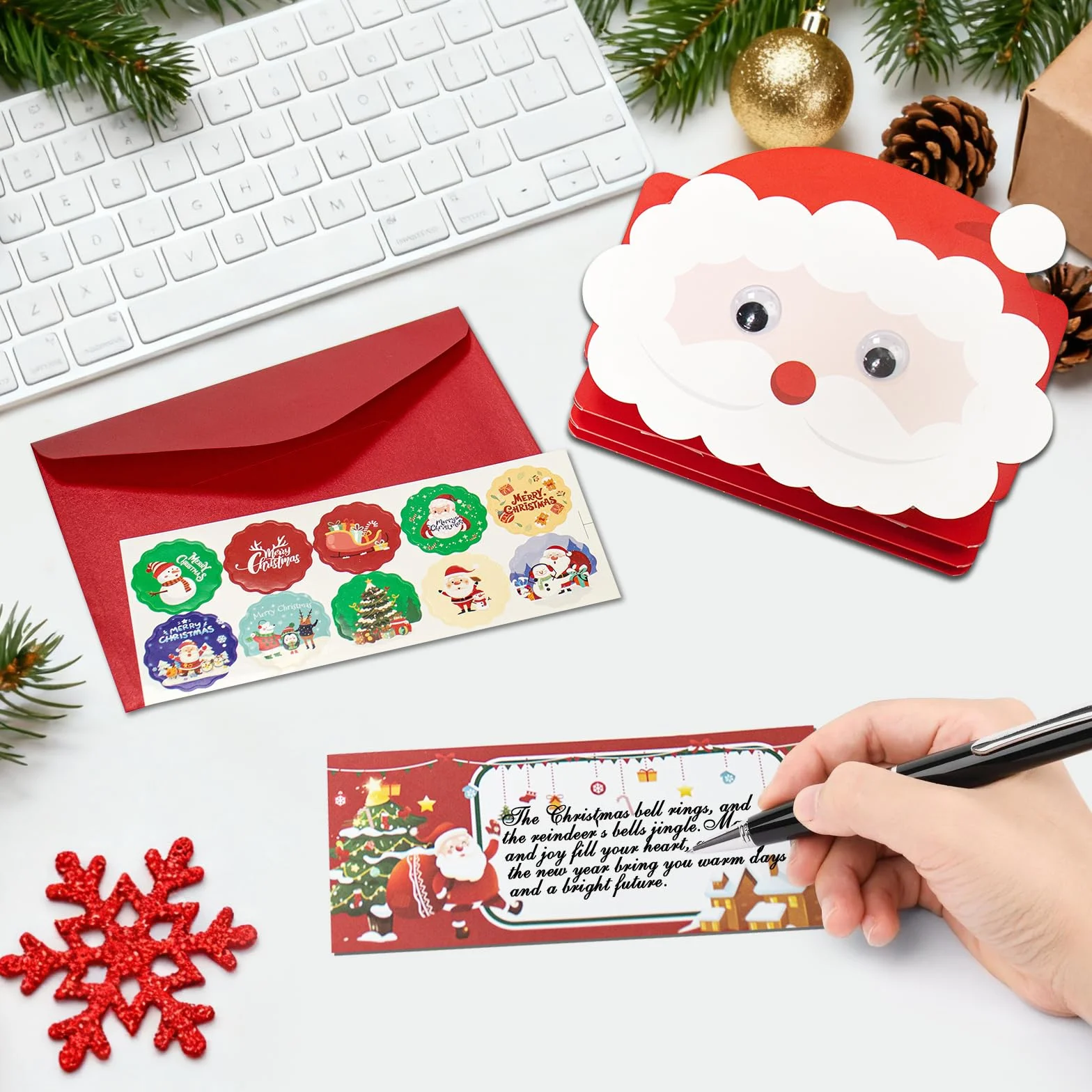 Porte-monnaie carte cadeau Noël 6 emplacements cartes cadeaux Père Noël