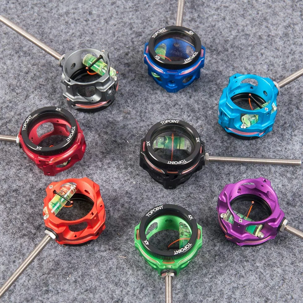 SHARROW Tir à l'arc Composé Arc Visière Scope Bow Sight Pin Viseur à Arc Composé Portée 2X 4X 6X 8X Lentille pour Arc et Flèches