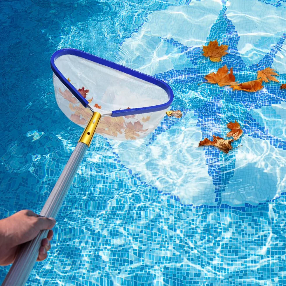 Épuisette Piscine Fond Professionnelle Maille Extra Fine Cadre Aluminium pour Piscine Spa Étang
