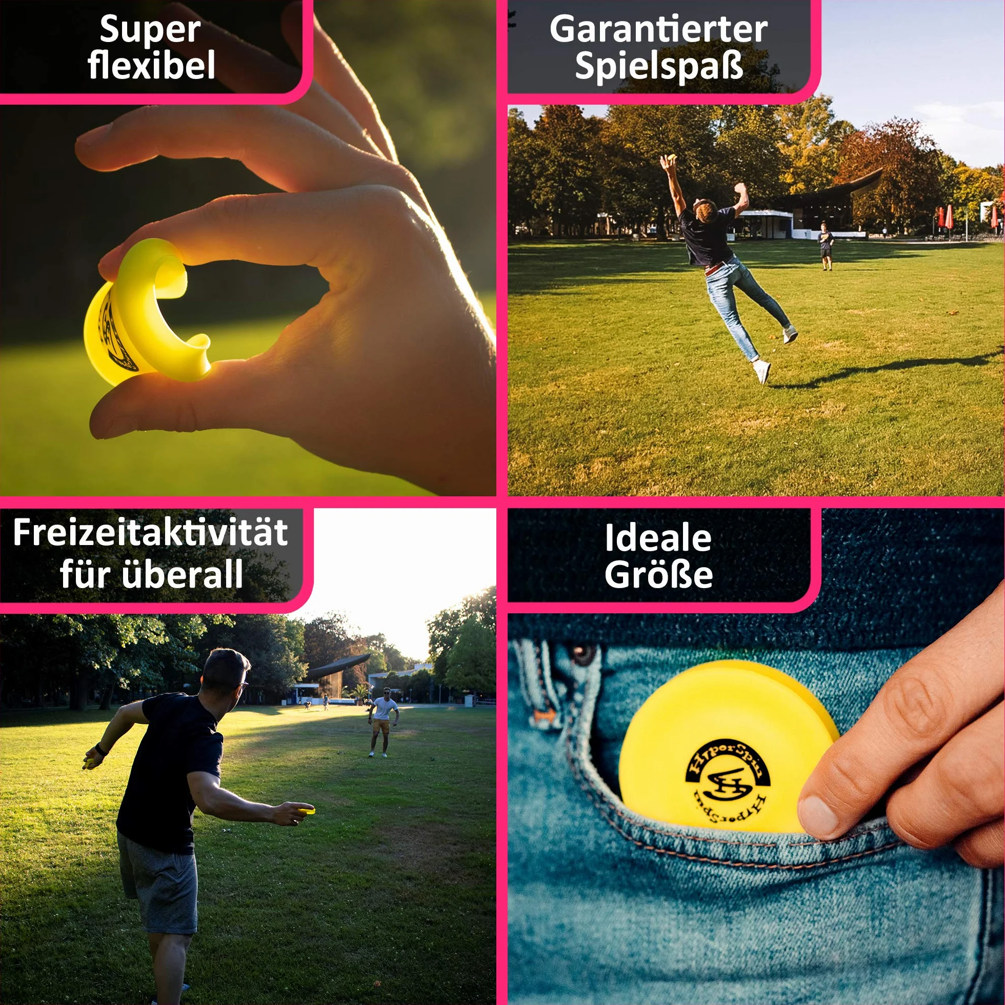 Mini Frisbee Vole Plus de 60 mètres – Jouet d'extérieur en Silicone, Disque Néon