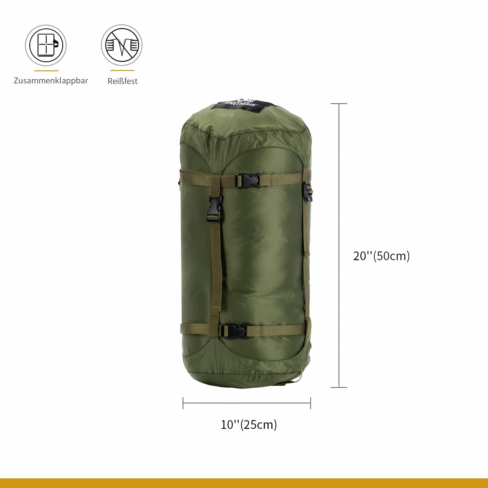 OneTigris 25L Sac de Compression Imperméable Sac de Rangement pour Sac de Couchage, Voyage, Camping, Plein air