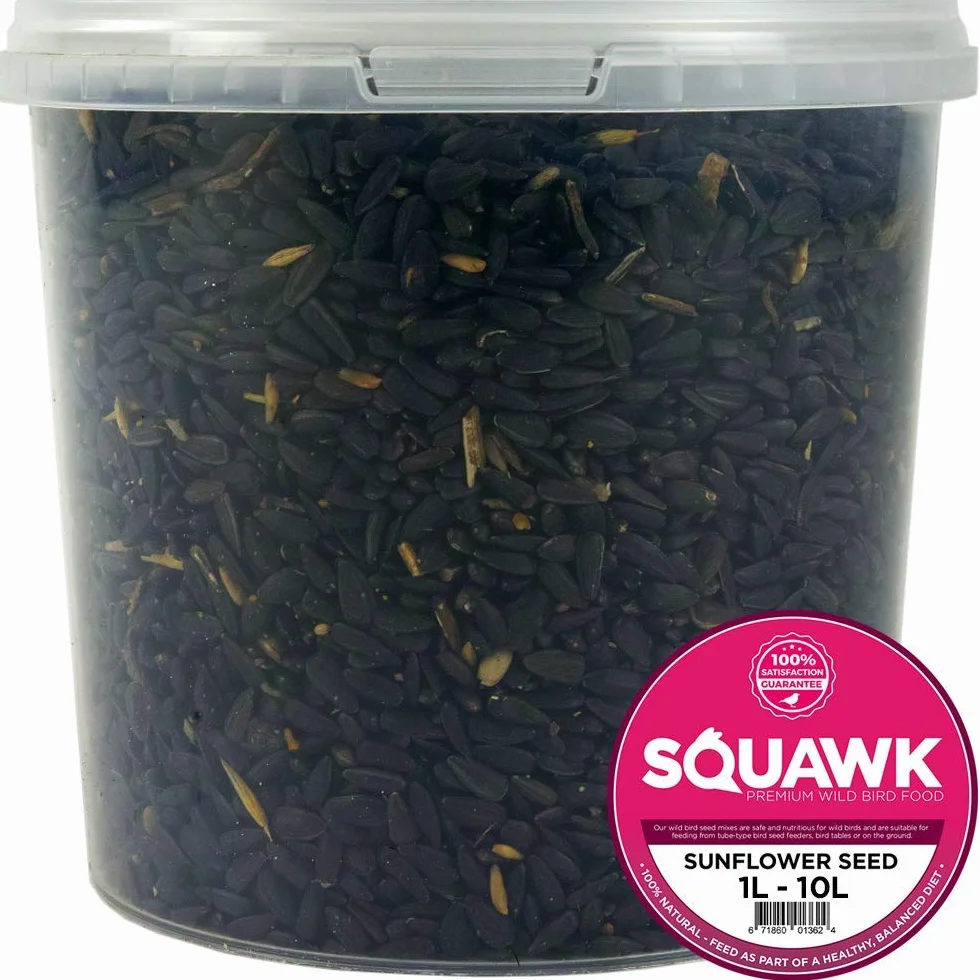 SQUAWK Graines de Tournesol Noir Nourriture pour Oiseaux Sauvages Riches en Huile 1L