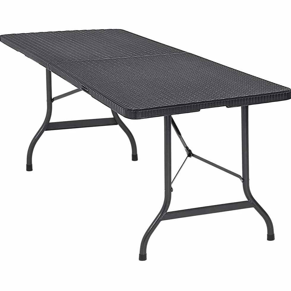 Casaria Table Pliante Effet Polyrotin 180 cm 8 Personnes Rectangulaire Plastique Camping Jardin