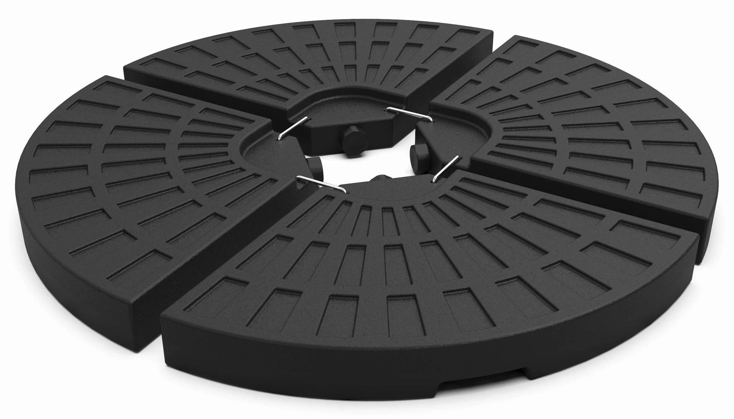 Dalle Lestage pour Parasol HDPE 4pcs Protection UV Robuste Stable pour Parasol Déporté Noir