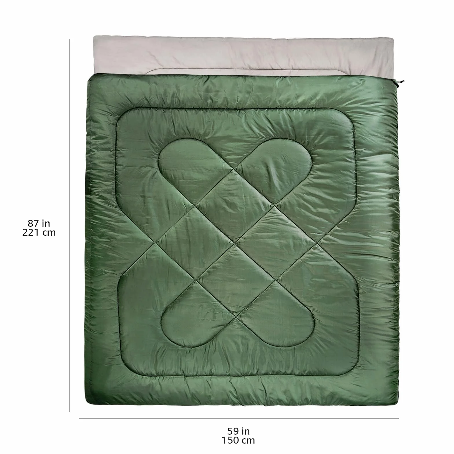 Amazon Basics Rectangulaire Sac de couchage camping randonnée temps froid Double size Vert olive