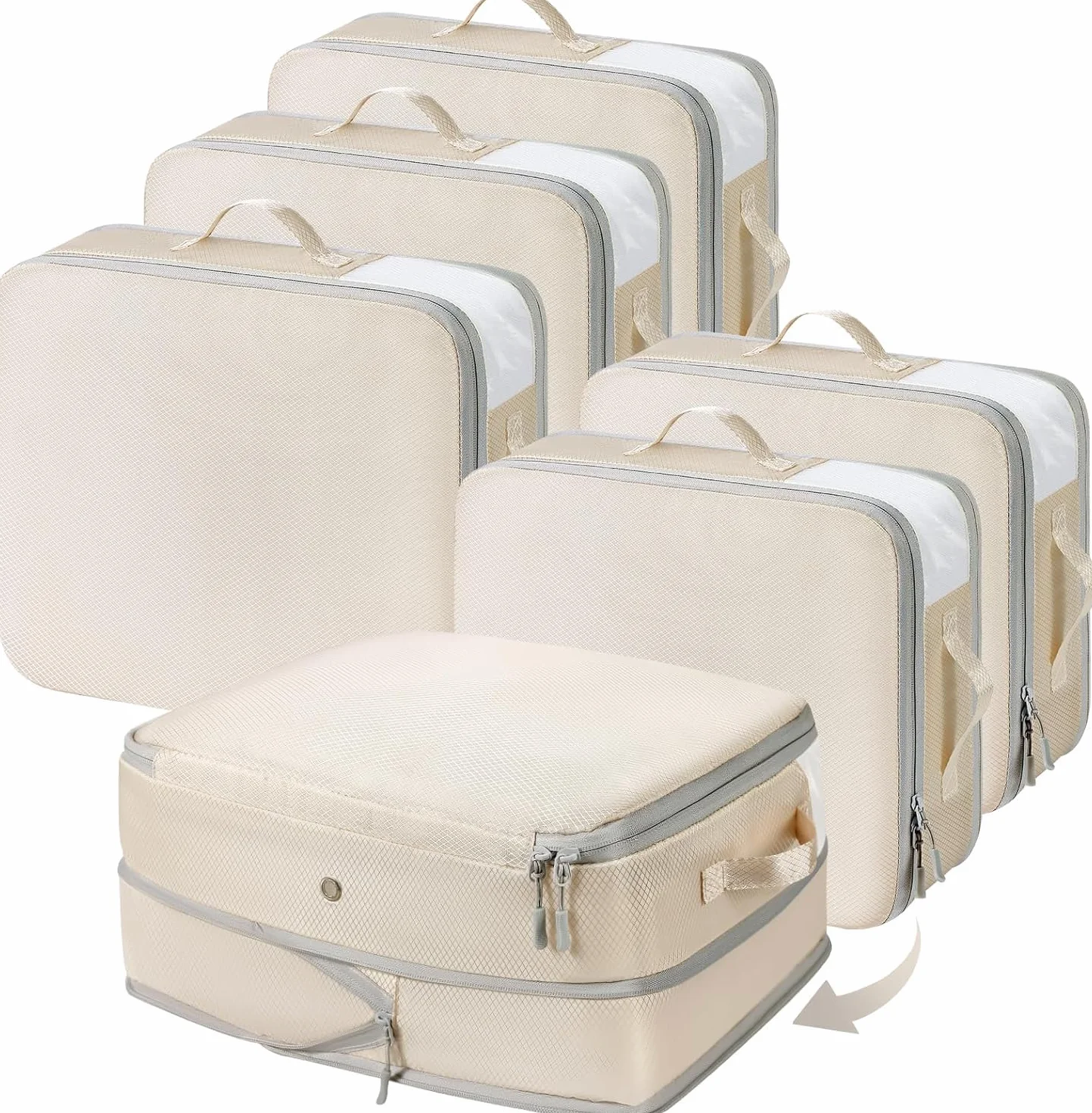 DIMJ Sac de Compression - Housse de Rangement Vetement Couette avec Poignées Renforcées, Organisateur D'auto-Compression pour Couettes, Vêtements, Oreillers, Linge de Lit