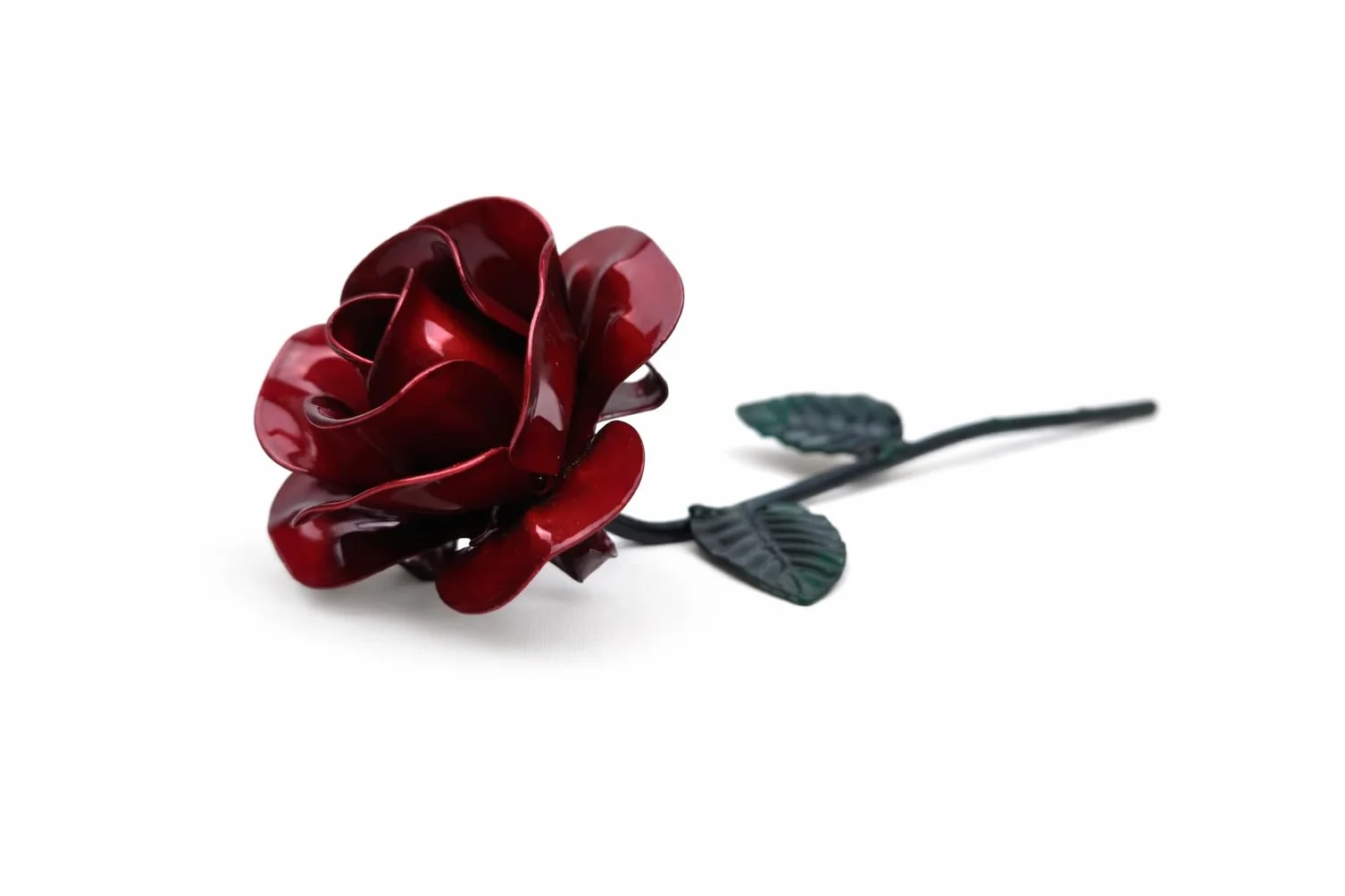Rose Éternelle en Fer Forgé Faite à la Main avec Carte de Dédicace, Coffret Cadeau Romantique