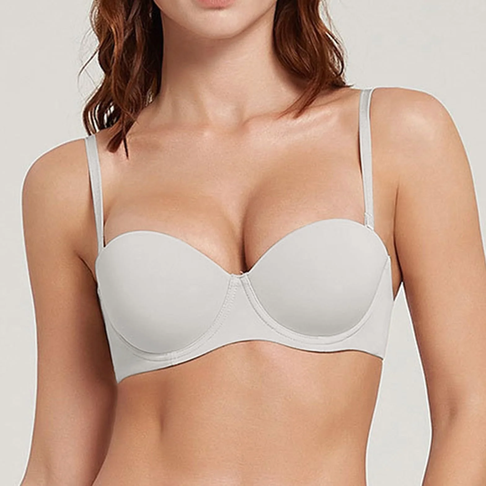 Bikinitop One Fab Fit Soutien-gorge à armatures pour femme Demi T-shirt Soutien-gorge convertible pour femme Haut ventre nu, Blanc., 85A