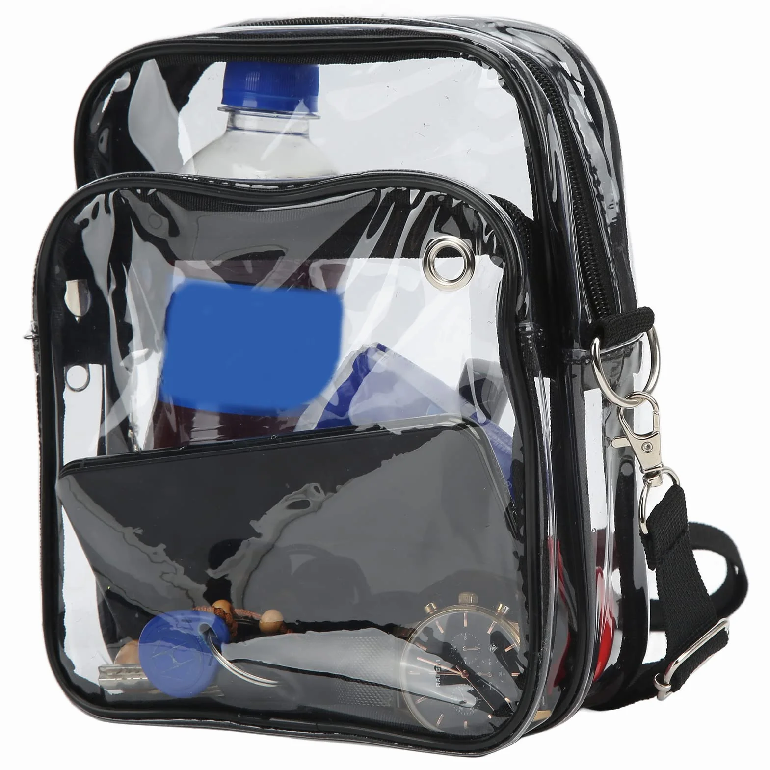 Sac à bandoulière transparent en PVC pour stade voyage plage sport