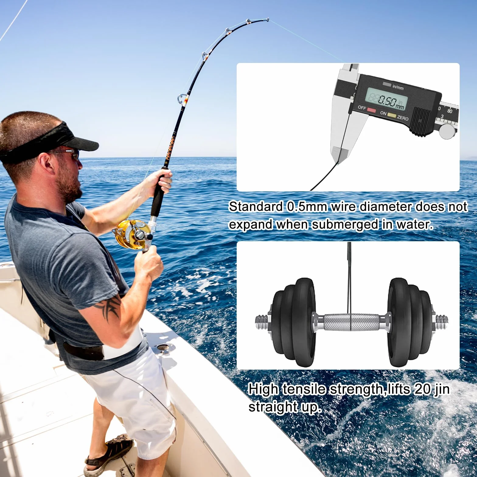 CATELL 100 Pièces Bas de Ligne de Pêche, 5 Tailles Bas de Ligne en Acier Inoxydable avec Émerillon et Mousquetons Bass de Ligne Carnassier pour la Pêche Toutes Sortes de Poissons(10/15/20/25/30 cm)
