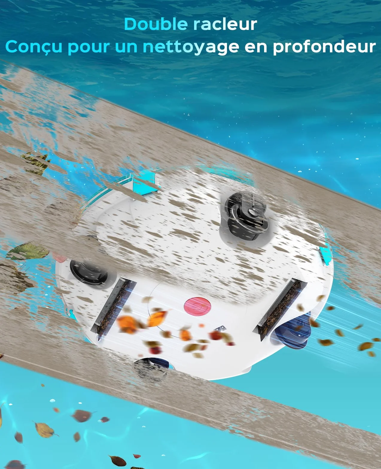 Winny 200 Robot Piscine Aspirateur sans Fil Batterie 75 Min Piscines Hors-Sol 60m² Double Filtration