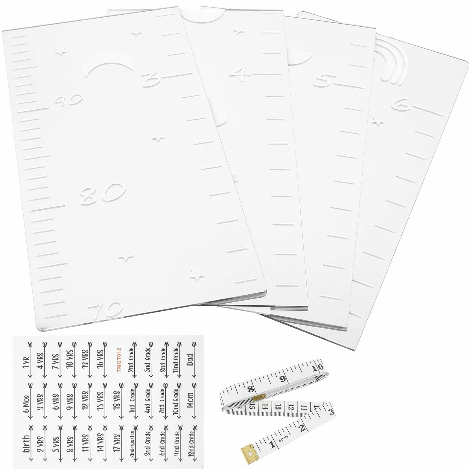 Tableau de croissance enfant 3 en 1 miroir autocollants règle souple mur puzzle hauteur