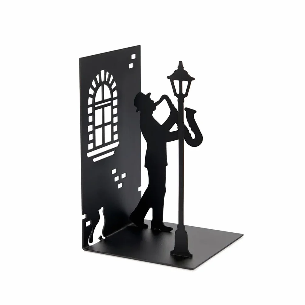 Balvi Serre-Livres Jazz Noir Support pour Livres Métal