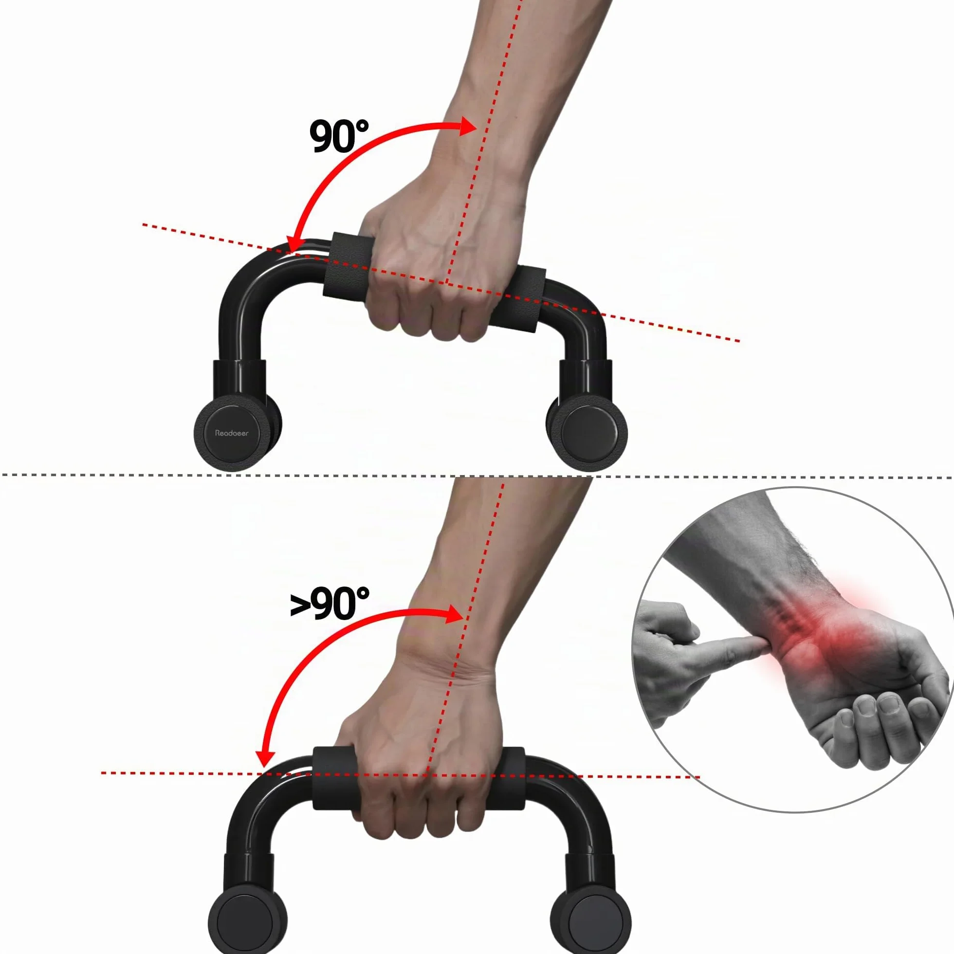 READAEER Poignées d'appui pour Pompe/Push-Up Bars pour Musculation