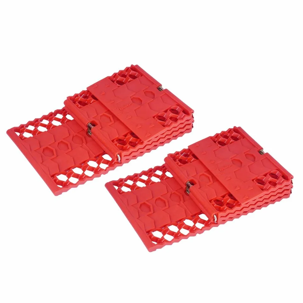 Lot de 2 tapis antidérapants en plastique US – Aide à la traction – Neige glacée sable boue – Tapis de marche tout-terrain en tôle de sable