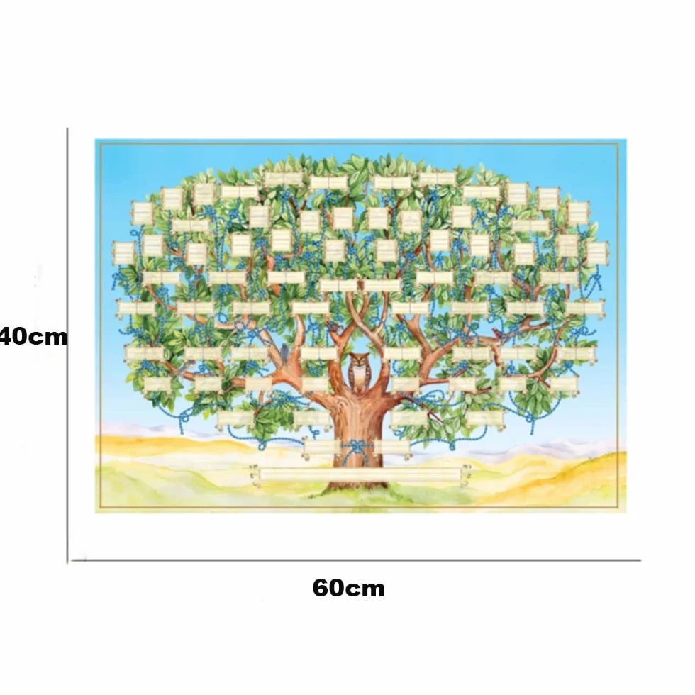 Tableau d'arbre généalogique à remplir, affiche familiale vierge, décoration murale