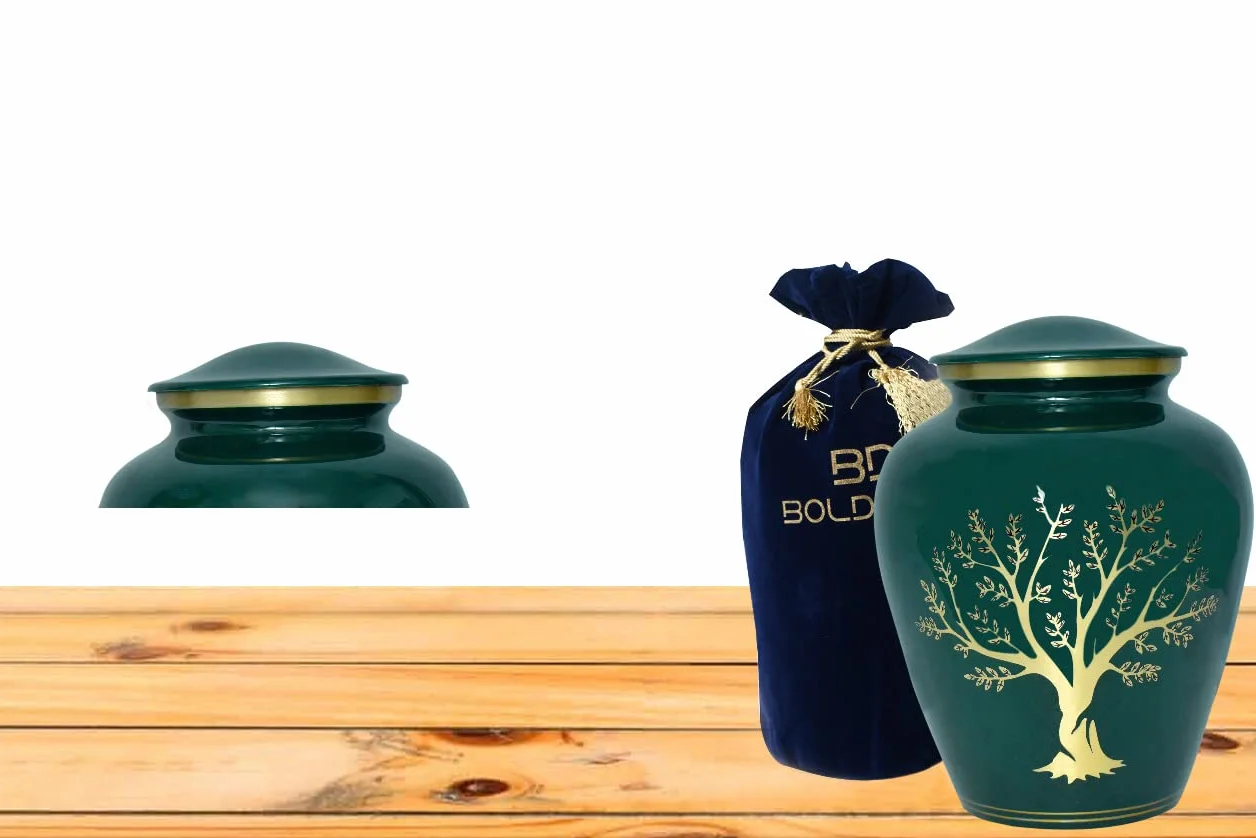 Urne funéraire Arbre de Vie Grande Taille 500 cm Cubes pour Adulte avec Sac en Velours