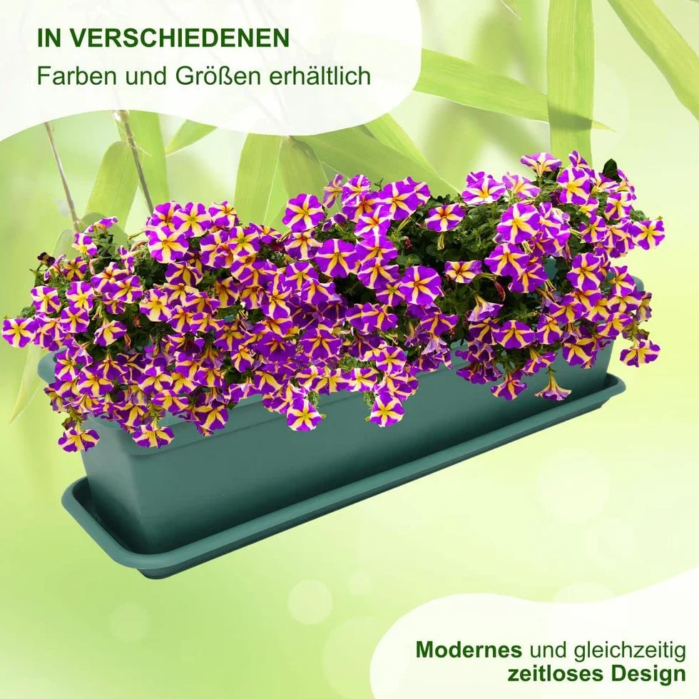 MePla Jardinière Balconnière 80 CM Plastique Résistant aux Intempéries Vert
