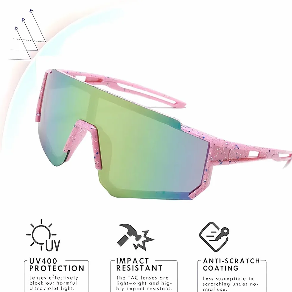 TOFBS Lunettes de Soleil pour Enfants Mode Légères Polarisées - Protection UV400 pour le Sport et le Vélo