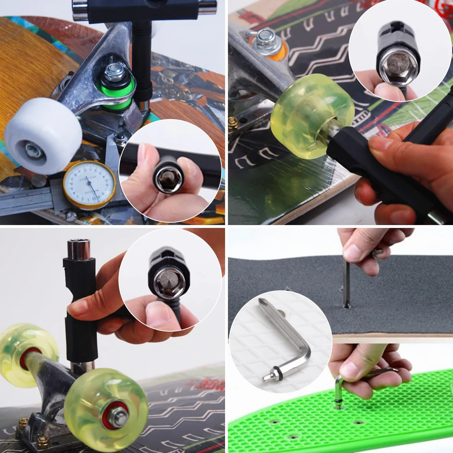 Outils de Skate T Forme Skate Accesoire Tout-en-Un Outil Portable avec Tournevis pour Débogage et Maintenance du Skateboard