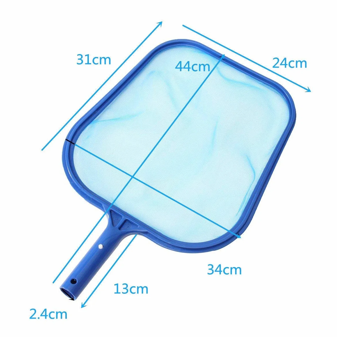 Épuisette de Surface pour Piscine Professionnelle Plastique Rake Net Mesh Skimmer Bleu