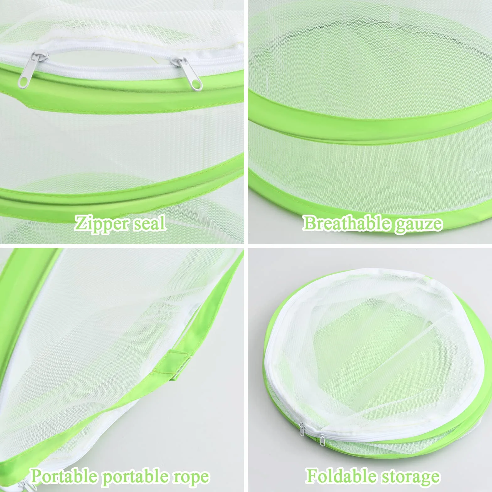 Cage à Papillon Pliable 35cm Maille Insecte Élevage Serre Pop Up Pour Enfants Jardin Vert