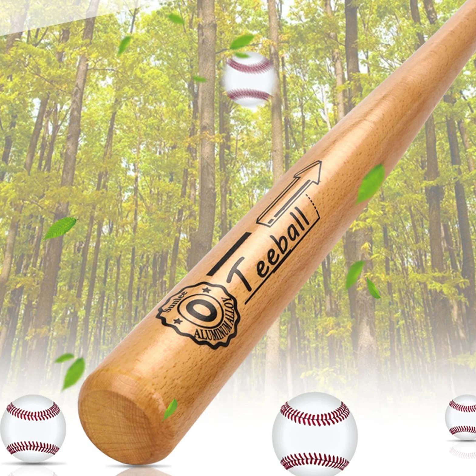 Batte de Baseball en Bois Dur pour Professionnels - Bâton pour Entraînement et Compétition avec Accessoires Professionnels