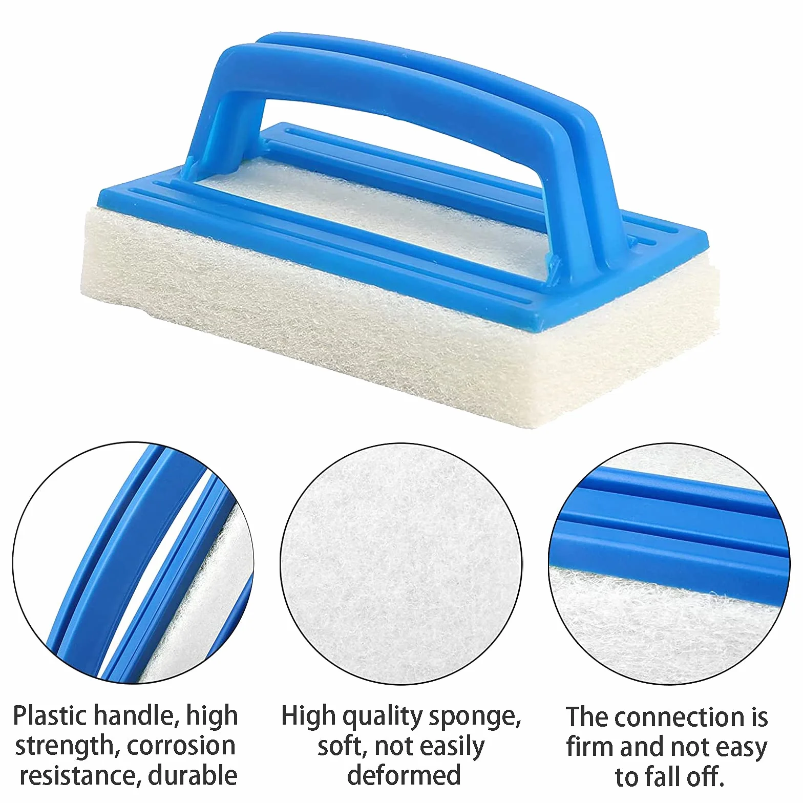 Brosse Balai Eponge Piscine Nettoyant Ligne d'eau Multifonctionnelle 2 Pièces 14.5x8.5cm