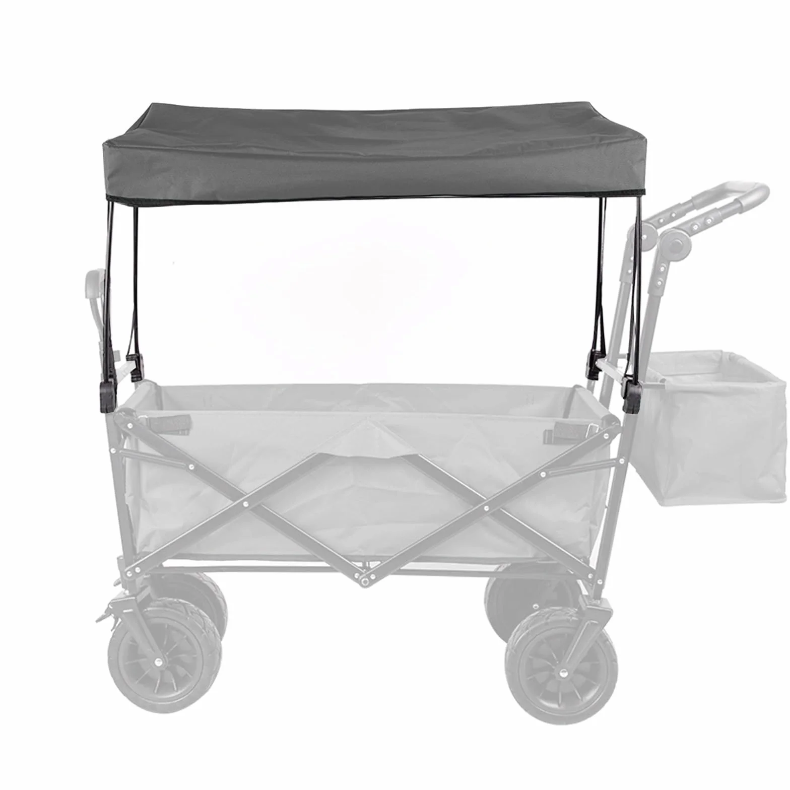 Auvent pliable pour chariot de jardin Oxford 600D Gris résistant à l'eau