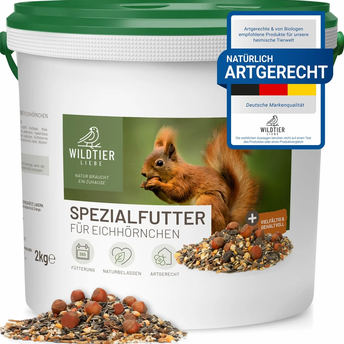 Wildtier Liebe Nourriture pour écureuils 2 kg pour écureuils et tamias