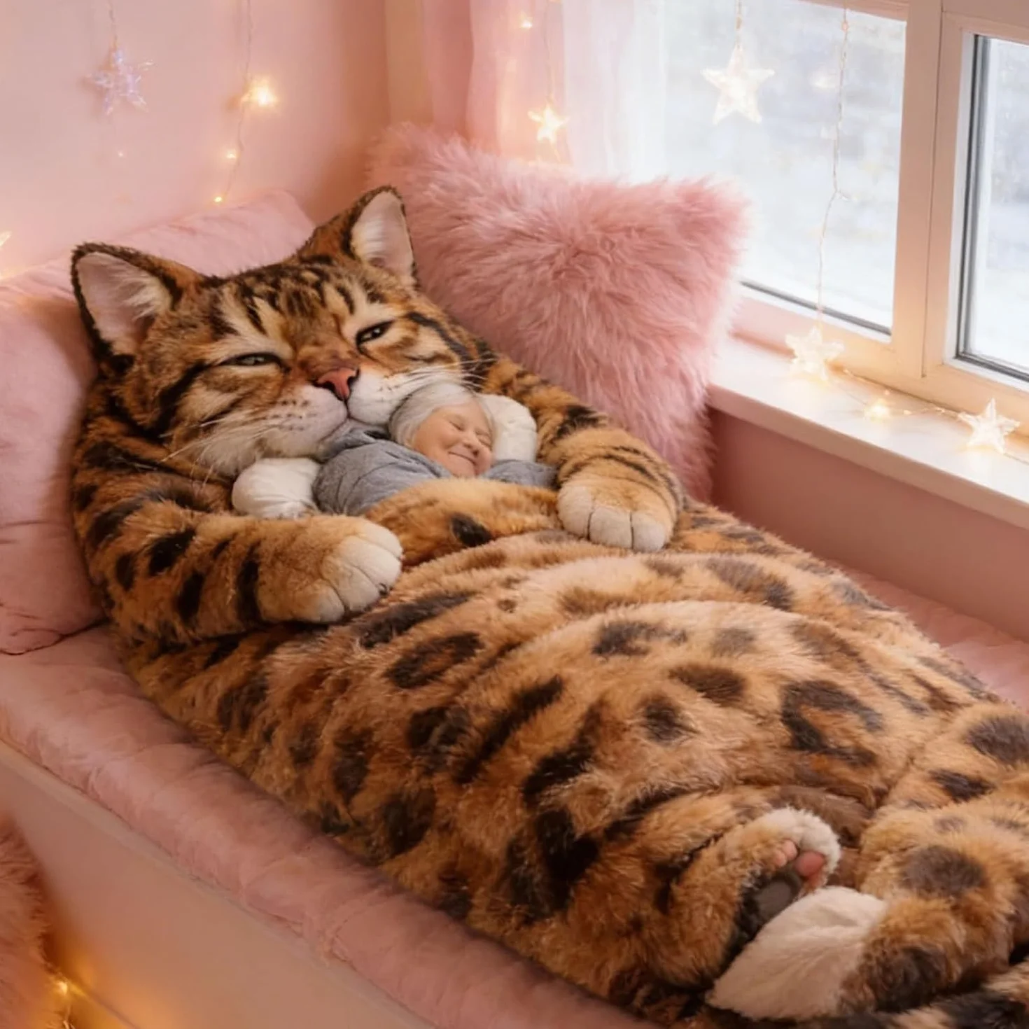 Sac de couchage en forme de chat pour adultes, 170 cm, lavable et chaud en peluche pour homme, adorable chat, couverture chaude en forme d'animal mignon, pour le camping, la maison, la détente