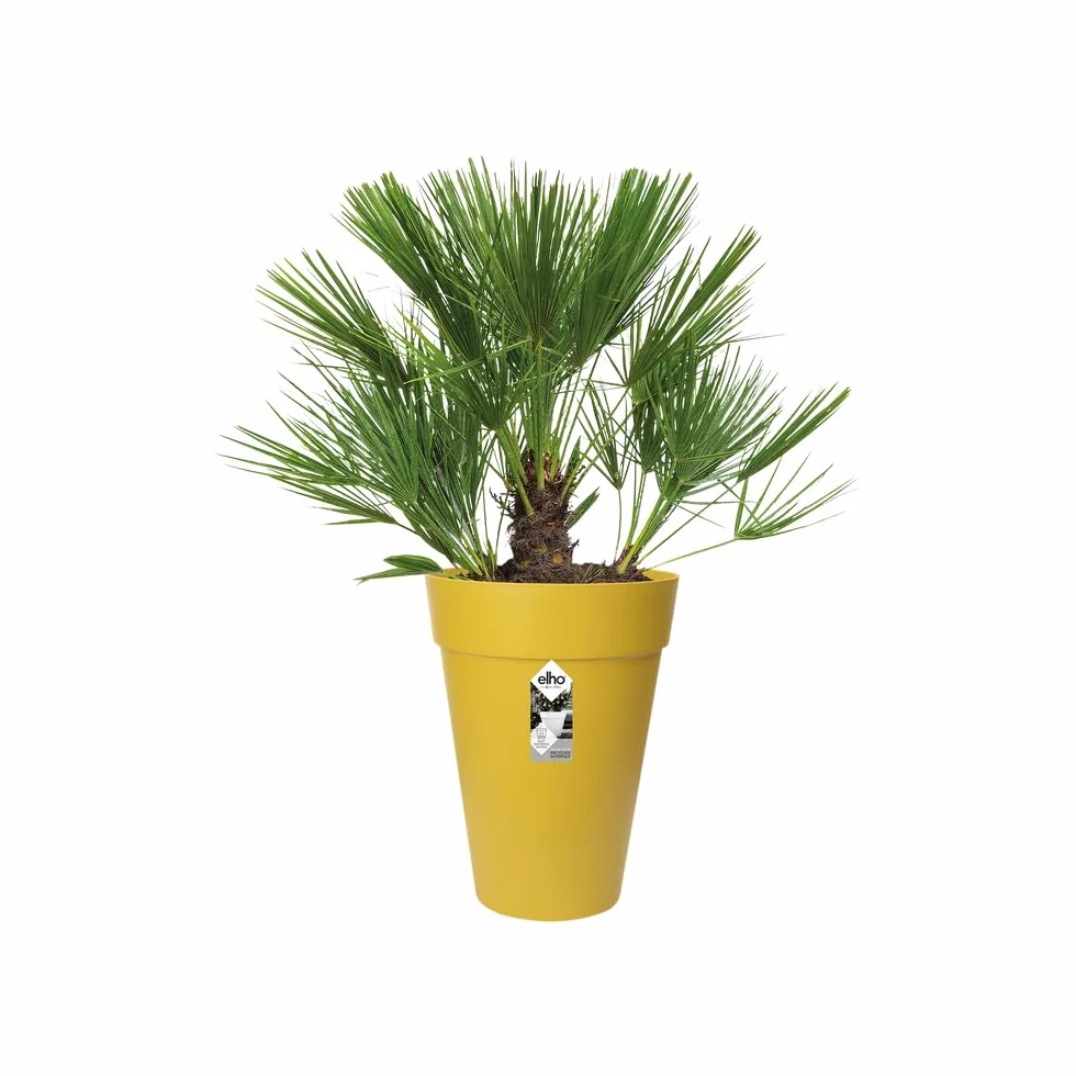 Elho Loft Urban Rond Haut 35 Pot De Fleurs Extérieur Ø 33.5 x H 45.3 cm Jaune Ocre
