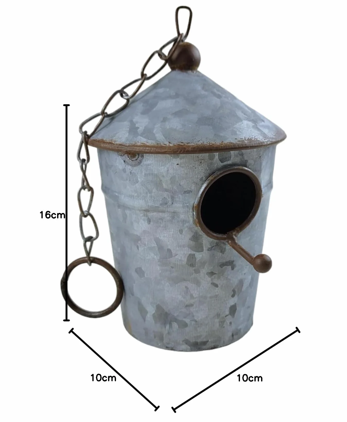 Nichoir pour oiseaux en zinc extérieur suspendre métal jardin