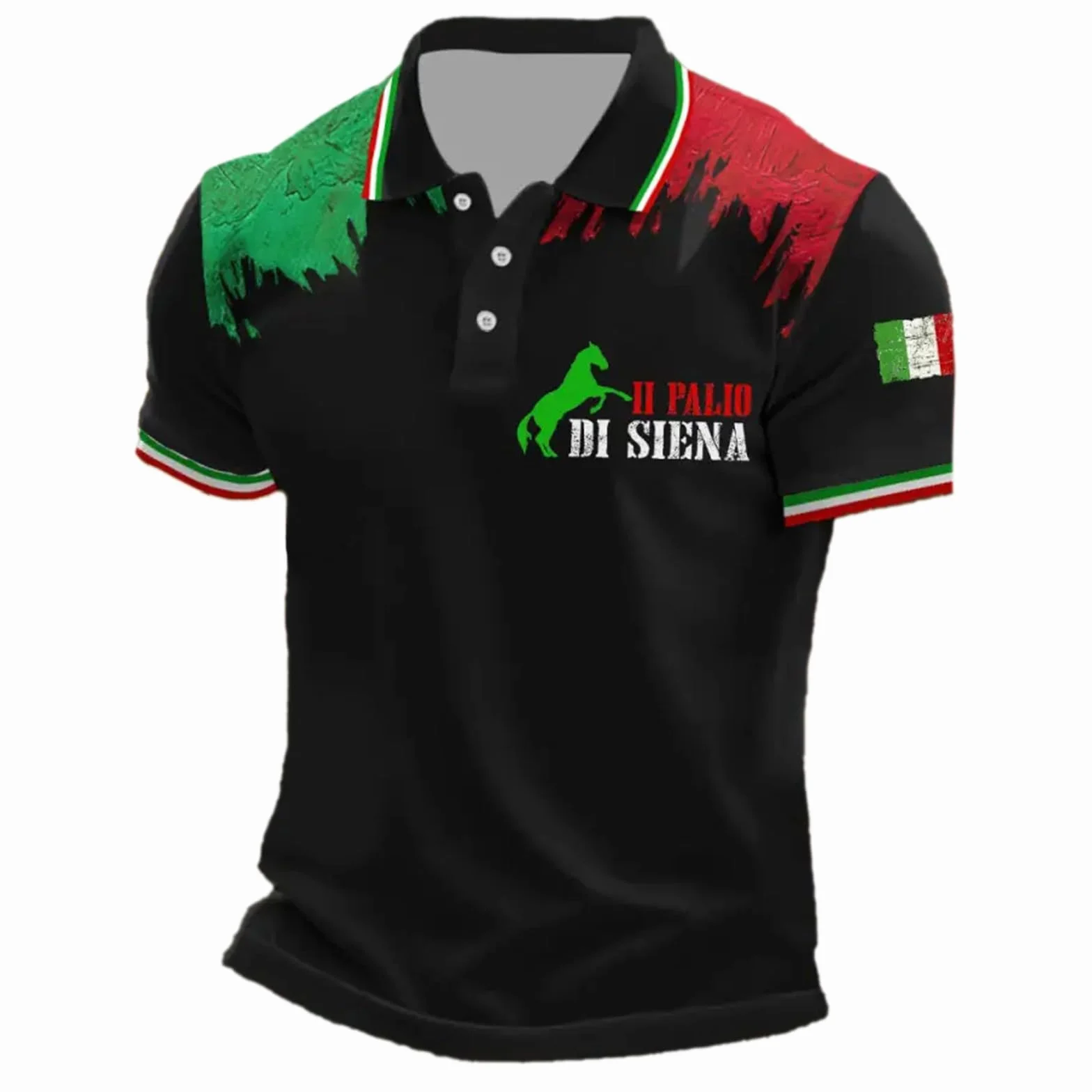 2025 Polo pour homme Leeprints Italia, Chemise italienne Baseball Drapeau Italie Hommes Femmes Drapeau Italie Chemises Hommes S Chemises à manches longues