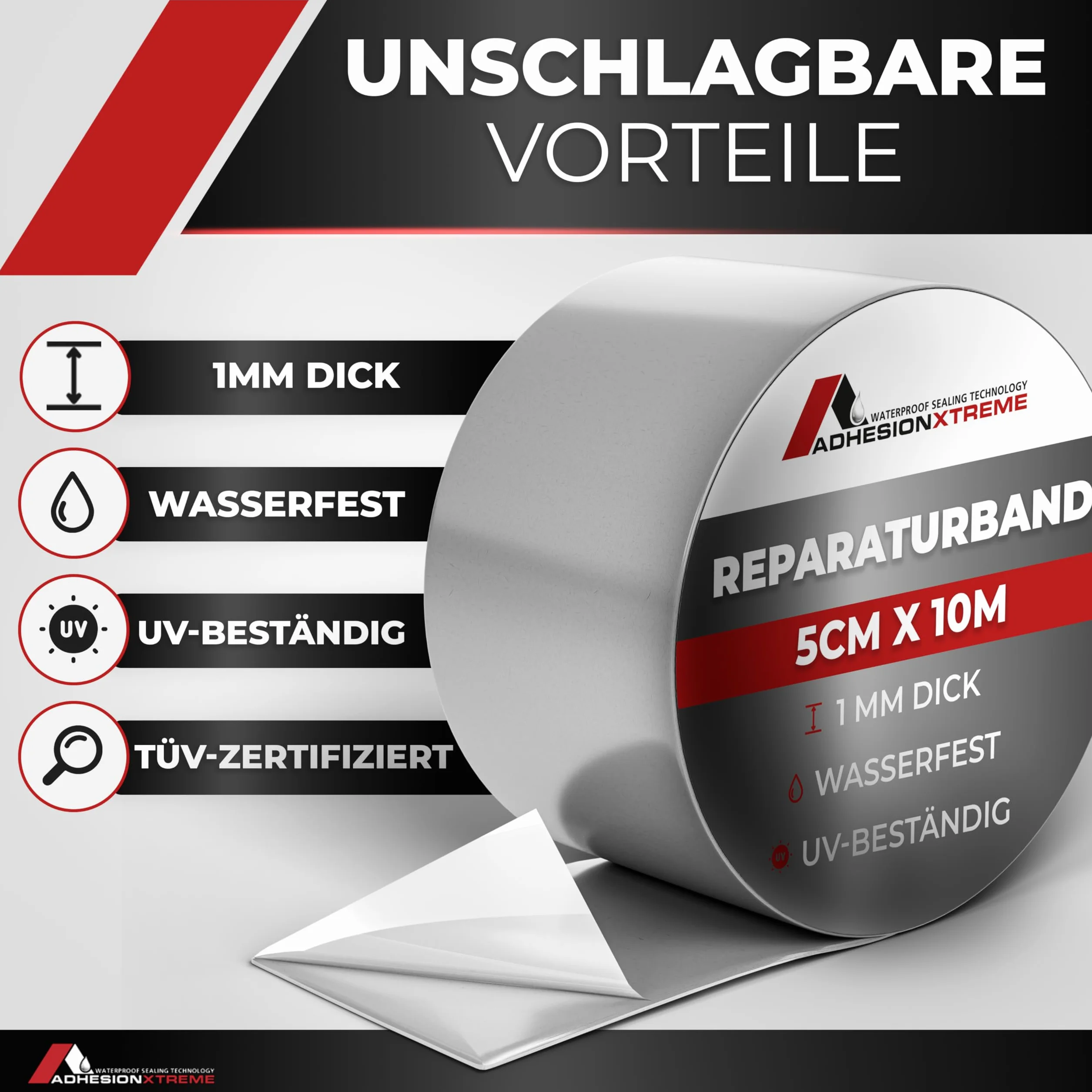 Adhesion Xtreme Roof Bond Bande d'Étanchéité Noir Résistant à l'UV