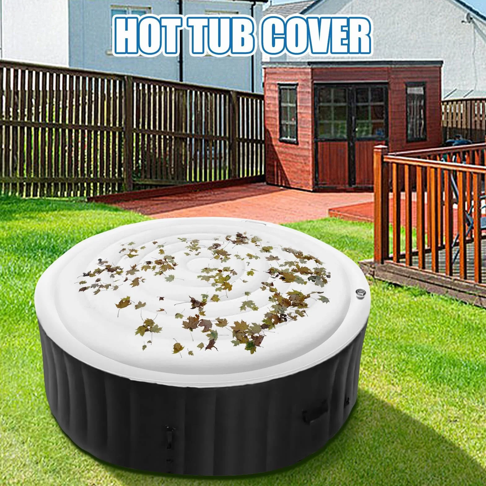 Housse de Protection pour Gonflable Ronde 145 cm avec Poignée, Protection Contre le Vent et Thermique