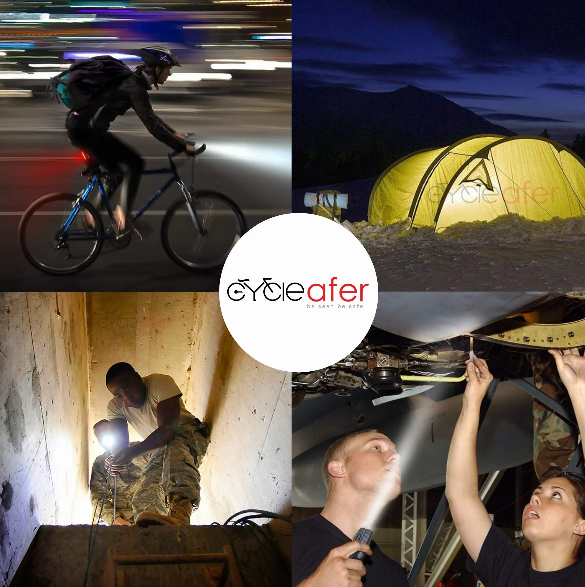 Cycleafer® Éclairage Vélo Bicyclettes VTT USB Rechargeable Avant & Arrière Ultra Puissant Lumineuses Parfait pour Augmenter la Sécurité des Cyclistes la Nuit Résistance à l'eau Facile Installer