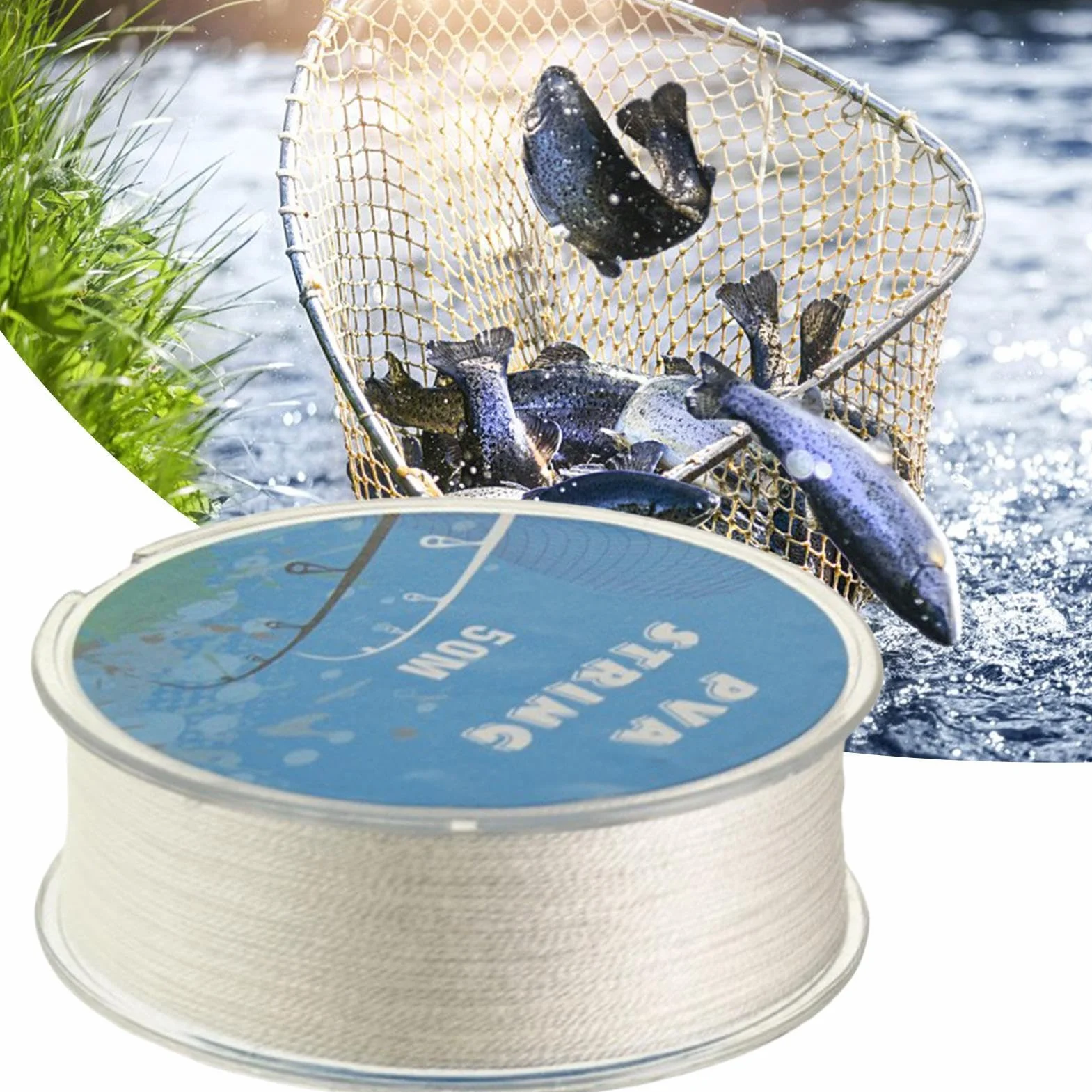 Fil de pêche PVA - Hydrosoluble - Pour poissons blancs - Équipement de pêche pour mer, étang, lac, pêche en eau douce et en eau salée