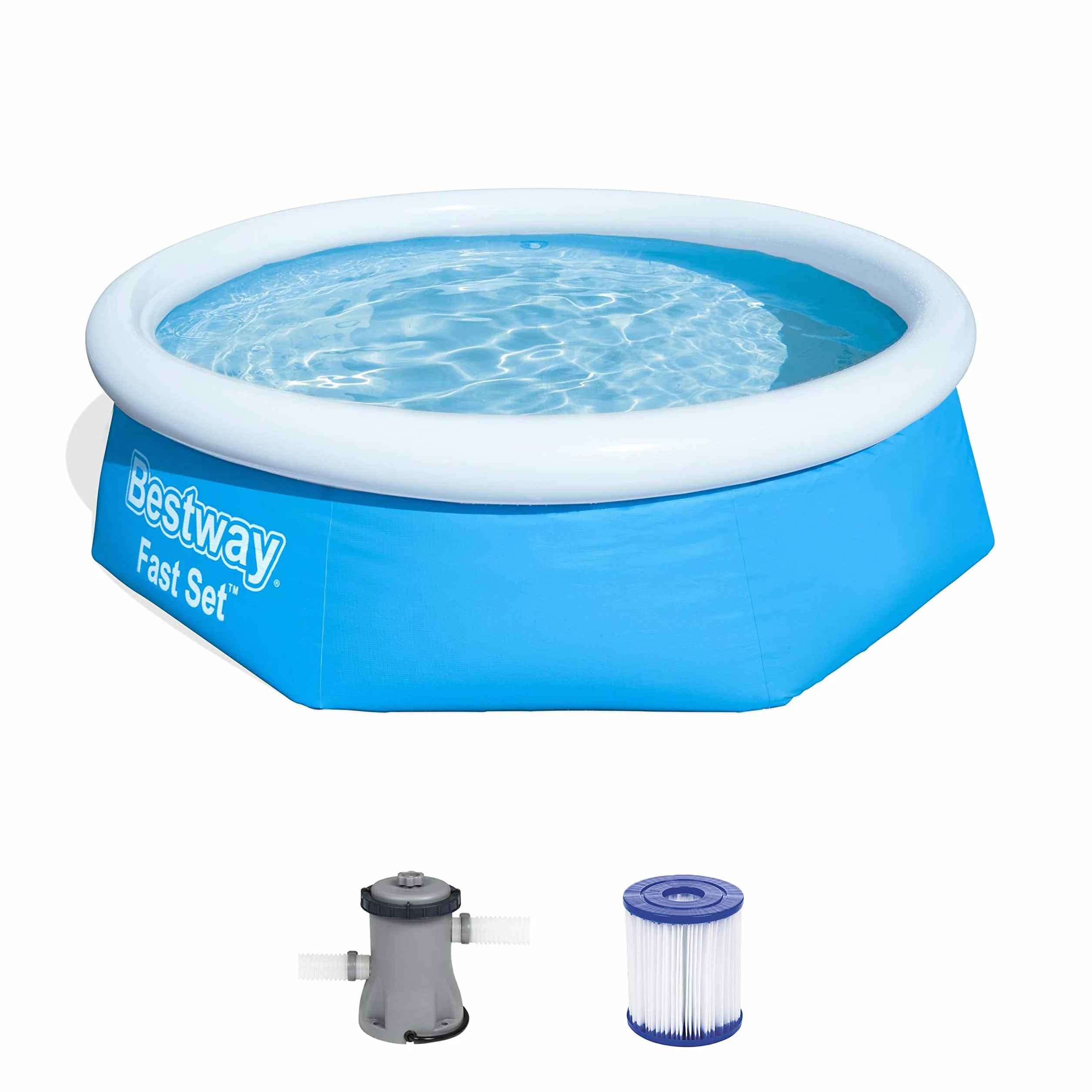 Bestway Kit de piscine Bleu 244 x 244 x 66 cm 2300 L