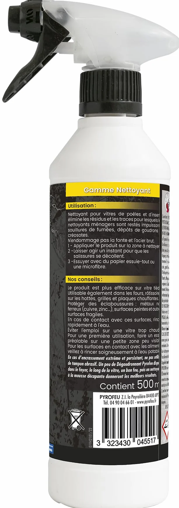 Pyrofeu Mousse Décapante pour Vitres d’Inserts et Cheminées 500ml