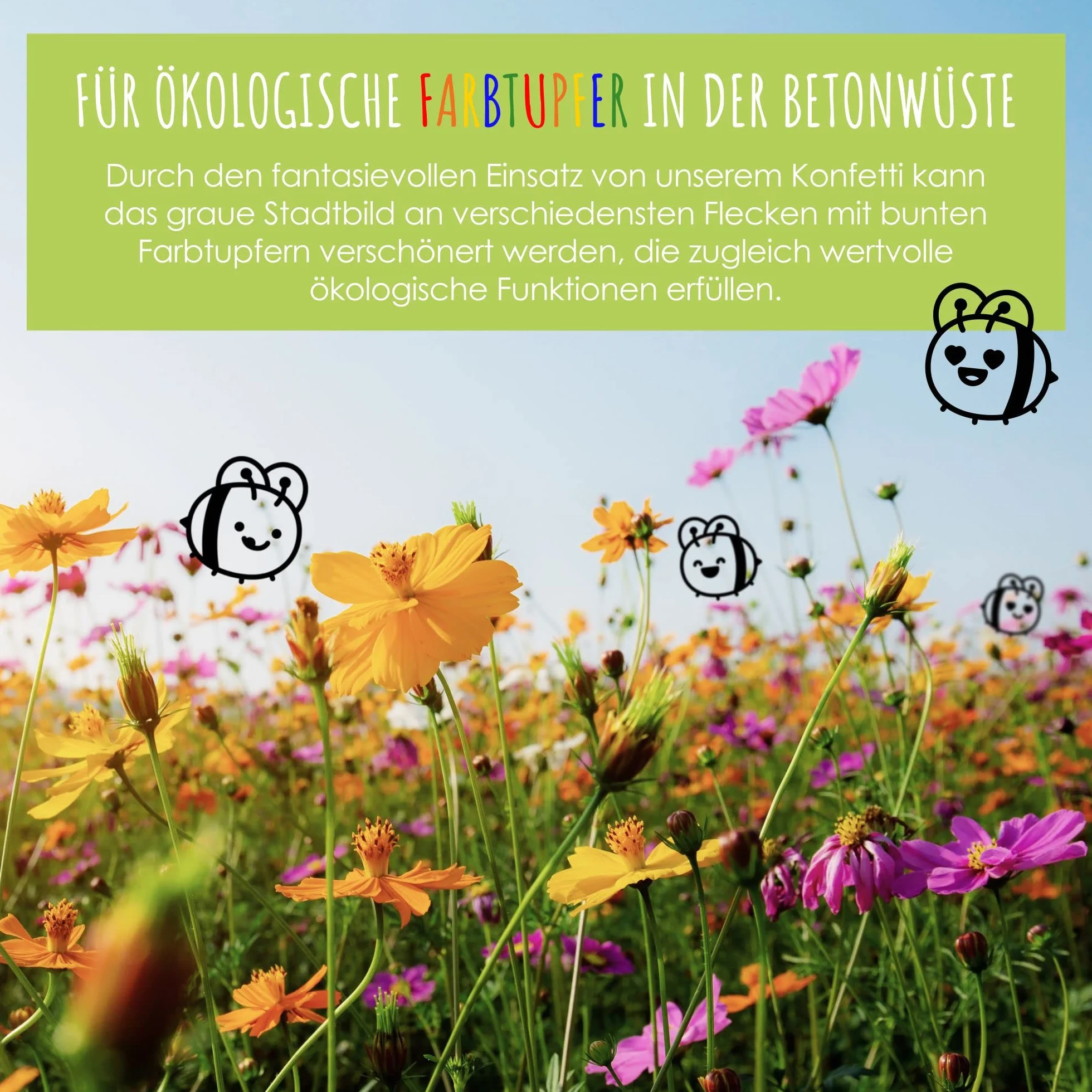 Confettis de graines fleuries pour fleurs sauvages multicolores - 100% biodégradable (200 pièces)