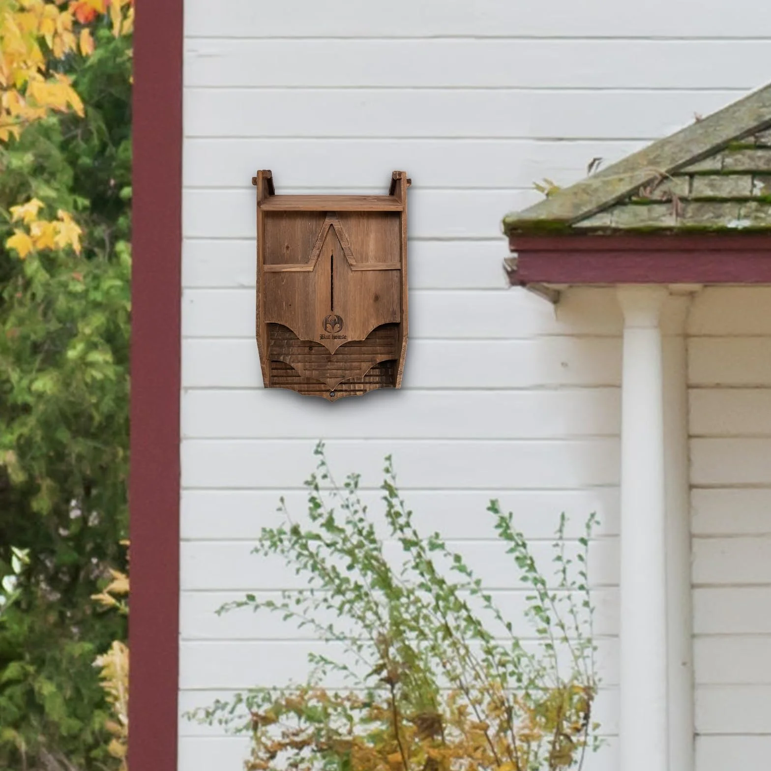 VIREESR Maison chauve-souris extérieur bois grande boîte deux chambres durable facile accrocher