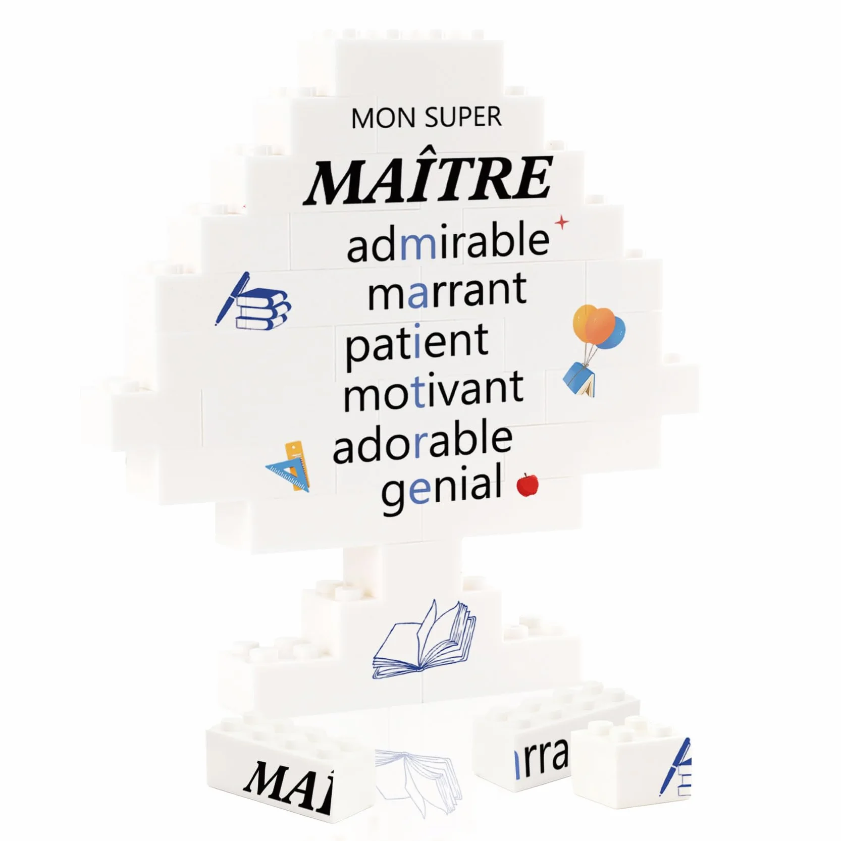 Plaque Décorative en Forme de Puzzle pour Maître d'École, Cadeau Original Fin d'Année