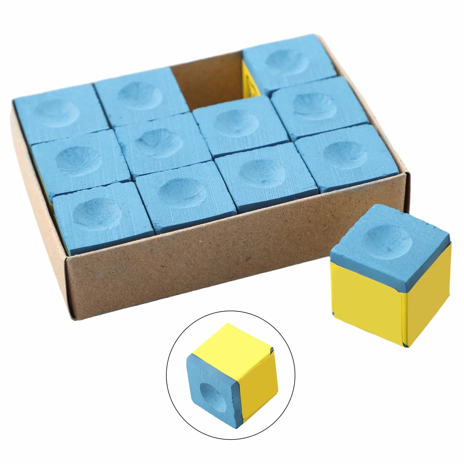 Craie de billard et snooker bleu Lot de 12 cubes 23 x 23 x 22,6 mm