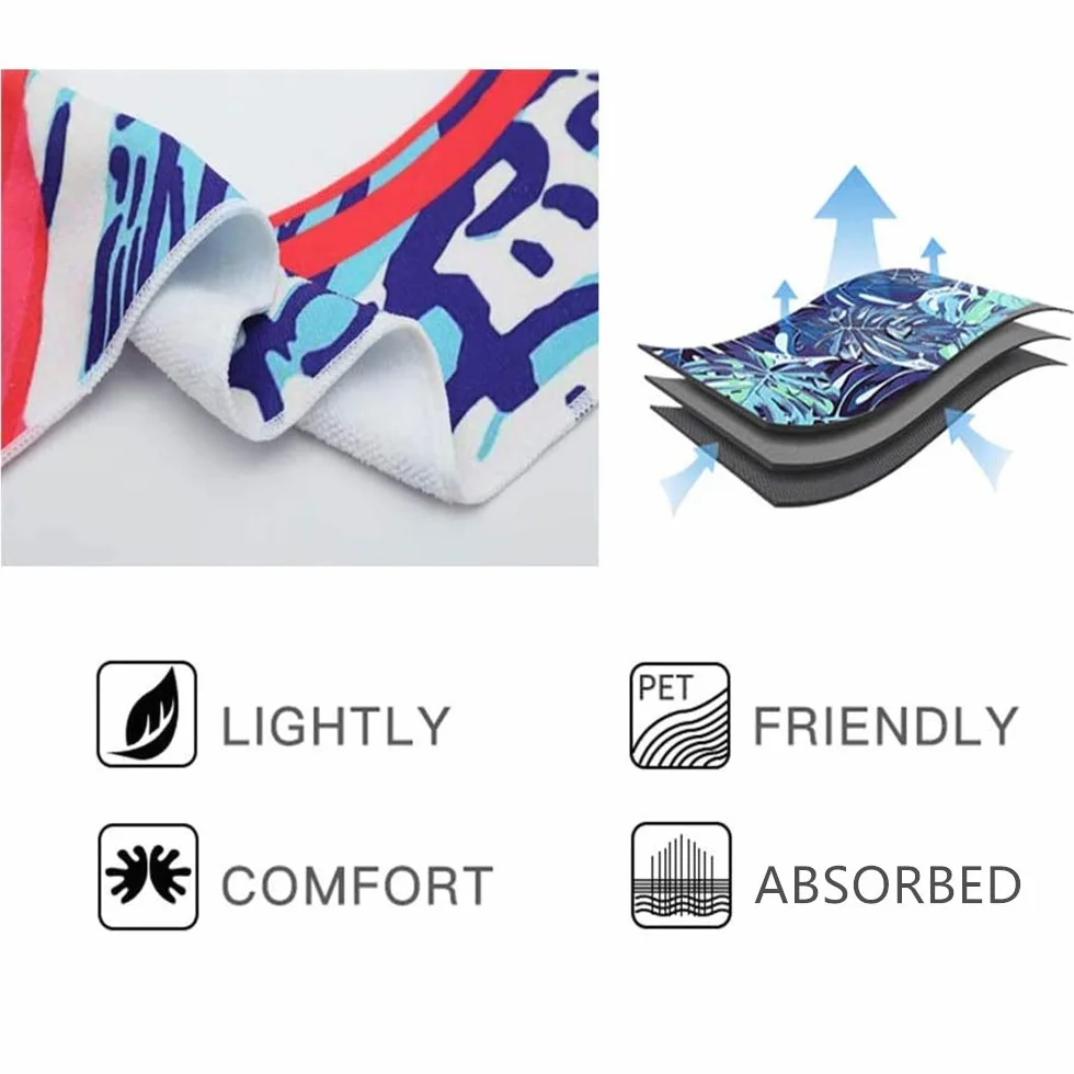 Surwin Poncho Peignoir de Surf Serviette de Surf mer Microfibre Sport, Adulte Enfant Unisexe Sports pour Les Sports Nautiques et Le Surf sur la Plage Piscine